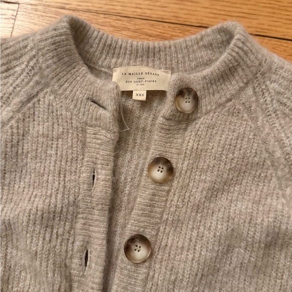 Sezane Sweaters - Sezane Gray Ribbed Cardigan